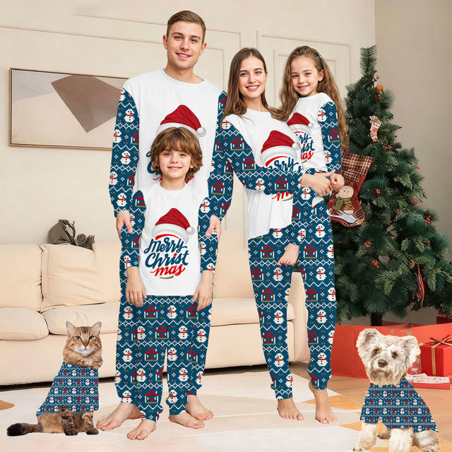 Picture of Family Christmas Pajama Sets - Long Sleeves Pajamas with Santa Hat - Best Family Gift for Christmas