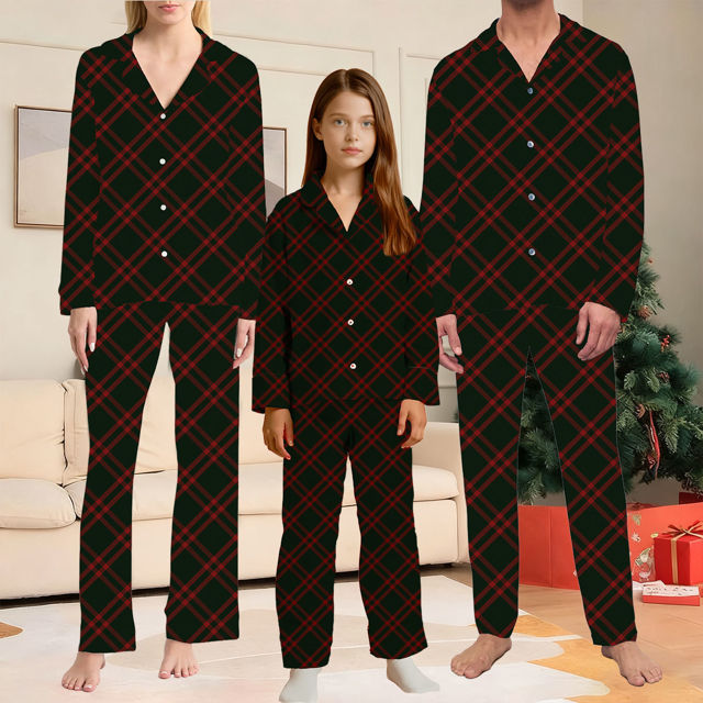 Picture of Christmas Family Pajama Sets - Diagonal Stripes Long Sleeves Pajamas - Best Family Gift for Christmas