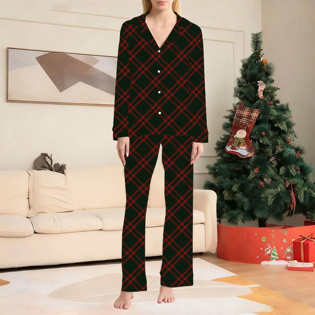 Picture of Christmas Family Pajama Sets - Diagonal Stripes Long Sleeves Pajamas - Best Family Gift for Christmas