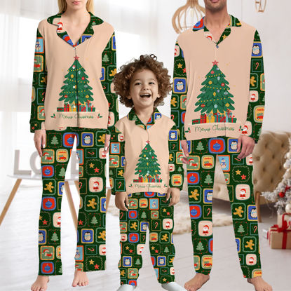 Picture of Family Christmas Pajama Sets - Christmas Pattern Long Sleeves Pajamas - Christmas Gift for Loved One