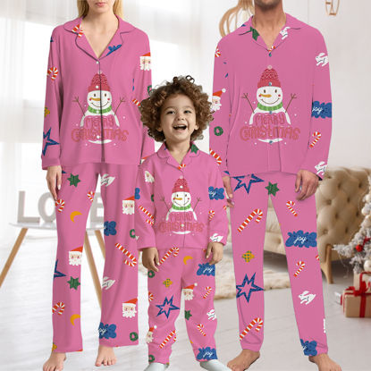 Picture of Family Christmas Pajama Sets - Pattern Long Sleeves Pajamas - Christmas Gift for Loved One