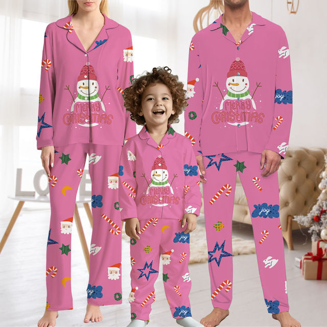 Picture of Family Christmas Pajama Sets - Pattern Long Sleeves Pajamas - Christmas Gift for Loved One
