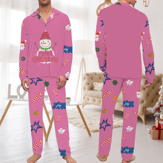 Picture of Family Christmas Pajama Sets - Pattern Long Sleeves Pajamas - Christmas Gift for Loved One