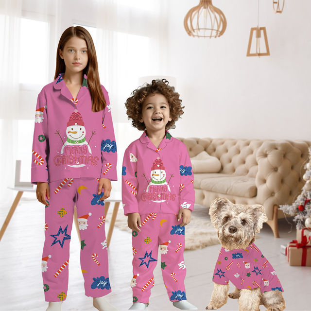 Picture of Family Christmas Pajama Sets - Pattern Long Sleeves Pajamas - Christmas Gift for Loved One