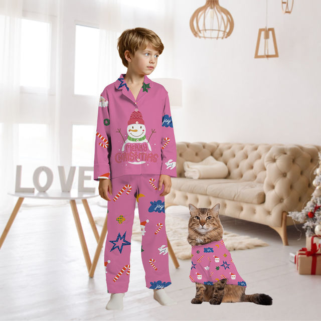 Picture of Family Christmas Pajama Sets - Pattern Long Sleeves Pajamas - Christmas Gift for Loved One