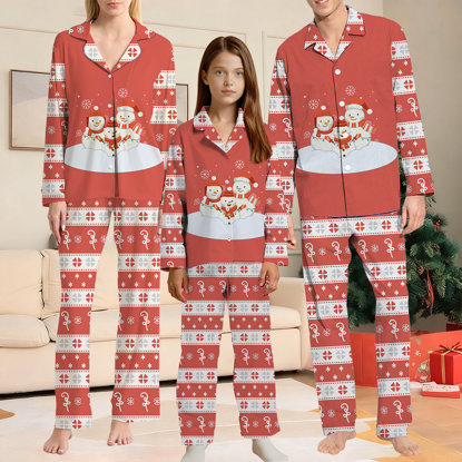 Picture of Family Christmas Pajamas Set - Red Christmas Pattern Pajams