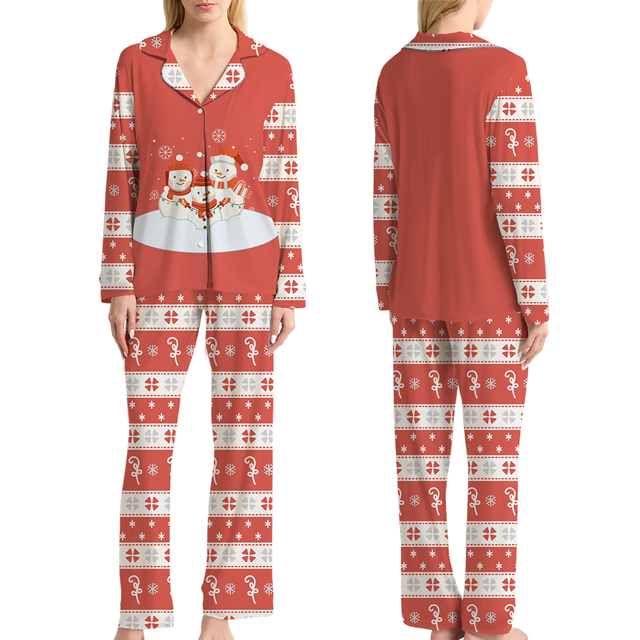 Picture of Family Christmas Pajamas Set - Red Christmas Pattern Pajams