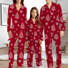 Picture of Family Christmas Pajamas Set – Red Christmas Tree and Snowflake Print Pajamas