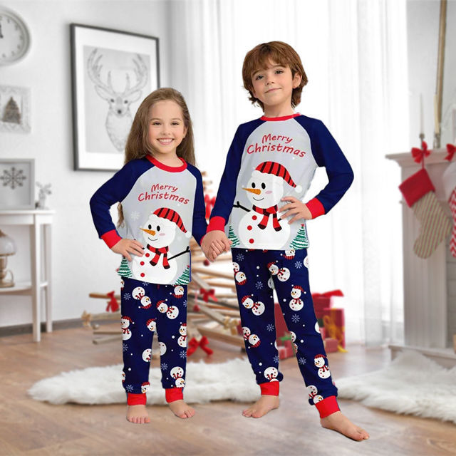 Picture of Family Christmas Pajama Sets - Long Sleeves Pajamas - Snowmen Set - Nice Family Gift