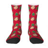 Picture of Custom Photo Face Christmas Socks - Red Socks with Christmas Tree - Personalized Gift for Family and Friends