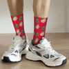 Picture of Custom Photo Face Christmas Socks - Red Socks with Christmas Tree - Personalized Gift for Family and Friends