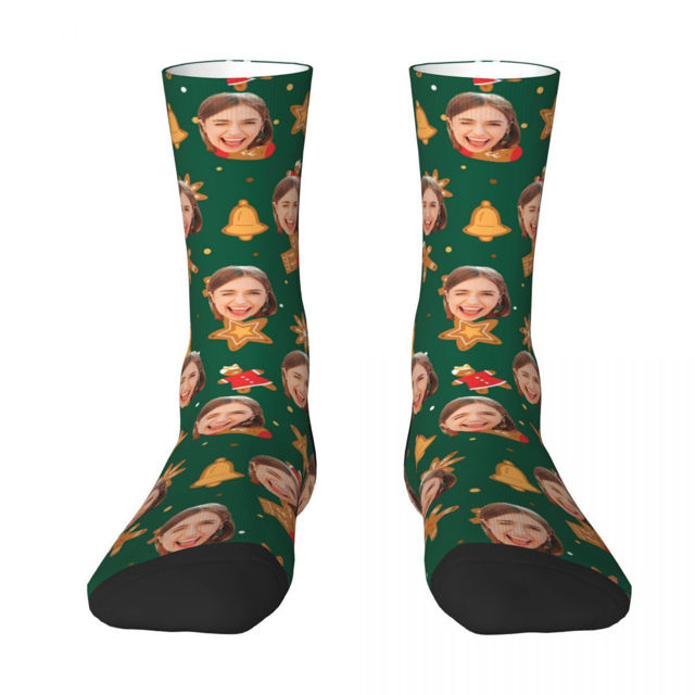 Picture of Custom Photo Face Christmas Socks - Personalized Gift for Family