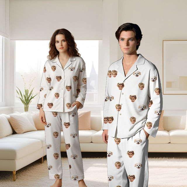 Picture of Custom Colorful Pajama Set - Personalized Face Copy Unisex Pajamas - Best Gift for Family, Friend