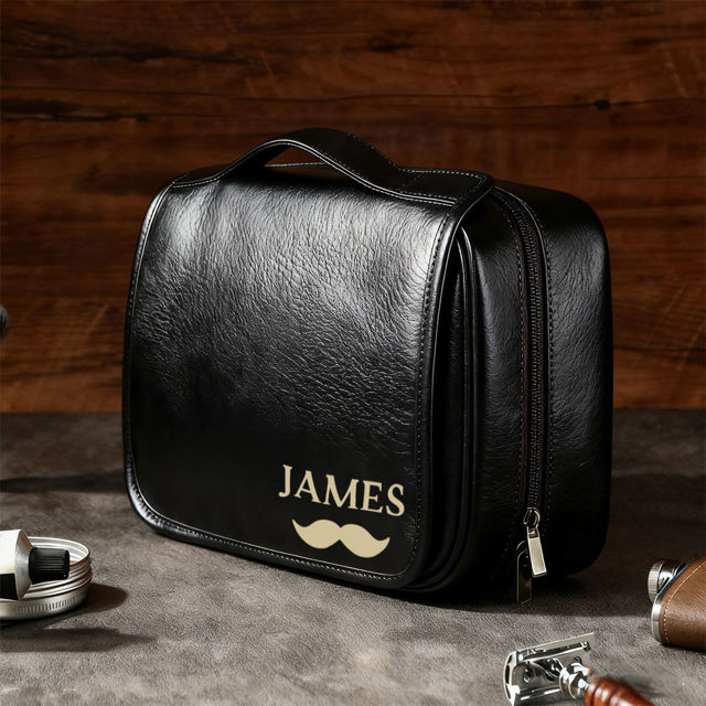 Picture of Custom Detachable 3-in-1 PU Leather Toiletry Bag for Men - Personalized Groomsmen Gifts - Gift for Christmas