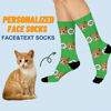 Picture of Custom Pet Photo Face Socks with Text - Personalized Gift for Pet Lovers