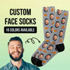 Picture of Custom Photo Face Socks with Pizza - Personalized Gift for Friends