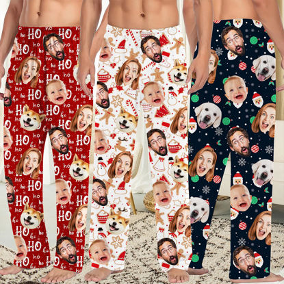Picture of Personalized Christmas Pajama Pants - Personalised Pajama bottoms with Faces and Patterns - Heartwarming Gift