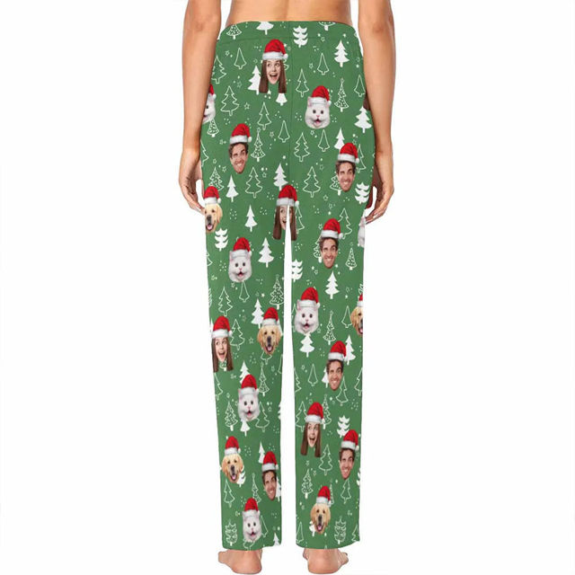 Picture of Personalized Christmas Pajama Pants - Personalised Pajama bottoms with Faces and Patterns - Gift for Friends