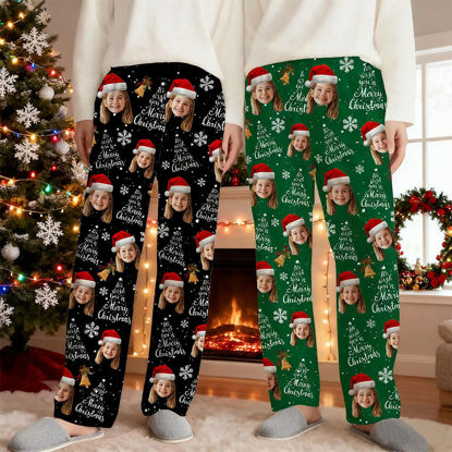 Picture of Personalized Christmas Pajama Pants with Faces - Personalized Pajama bottoms - Christmas Gift
