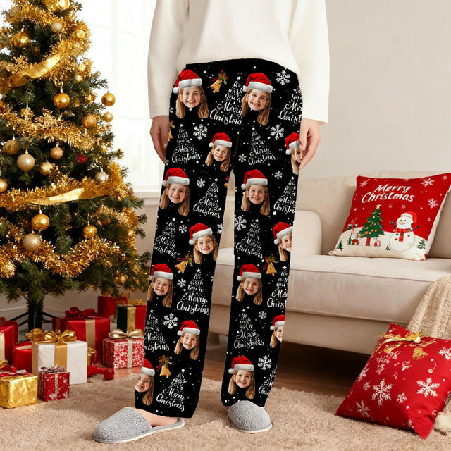Picture of Personalized Christmas Pajama Pants with Faces - Personalized Pajama bottoms - Christmas Gift