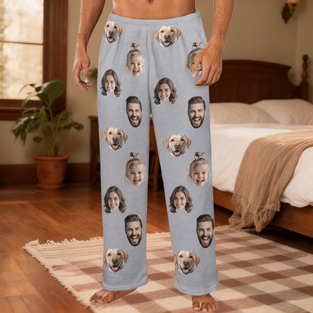 Picture of Personalized Flannel Pajama Pants - Personalized Flannel Photo Pajama Pants - Custom Pajama Pants for Men and Women