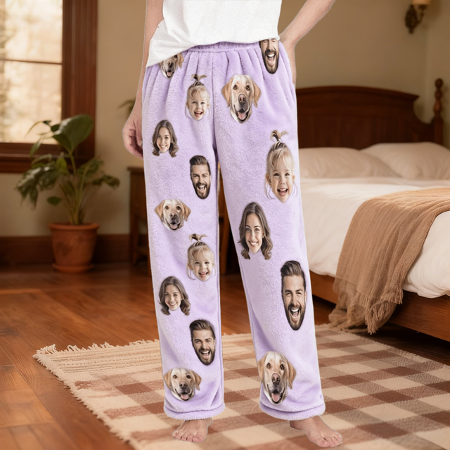 Picture of Personalized Flannel Pajama Pants - Personalized Flannel Photo Pajama Pants - Custom Pajama Pants for Men and Women