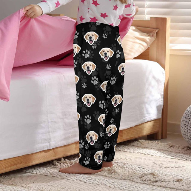 Picture of Personalized Flannel Pajama Pants - Personalized Pajama Bottom with Pet Face