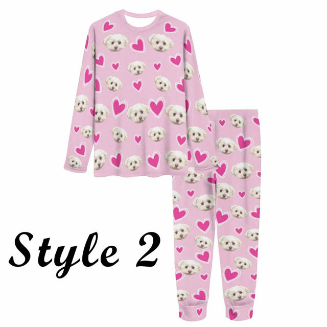 Picture of Custom Pajama Sets - Personalised Long Sleeve Pajama with Faces and Name