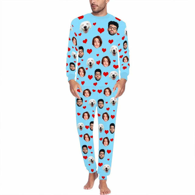 Picture of Custom Pajama Sets - Personalised Long Sleeve Pajama with Faces and Name