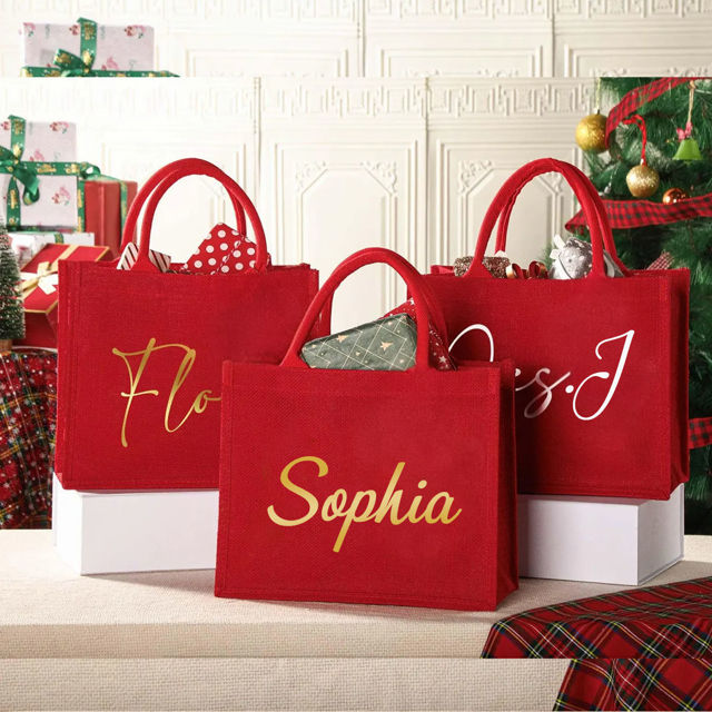 Picture of Personalized Christmas Gift Tote Bag - Personalised Gift Bag