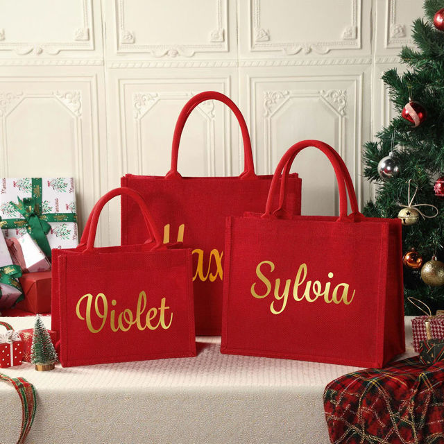 Picture of Personalized Christmas Gift Tote Bag - Personalised Gift Bag