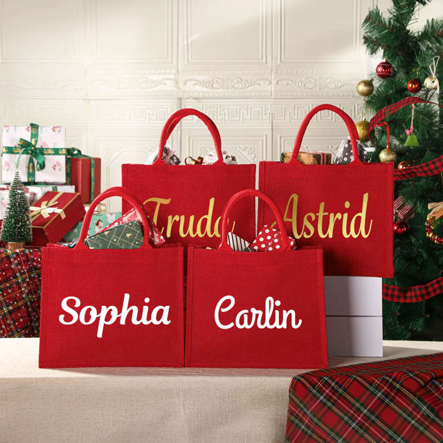 Picture of Personalized Christmas Gift Tote Bag - Personalised Gift Bag
