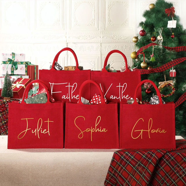 Picture of Personalized Christmas Gift Tote Bag - Personalised Gift Bag