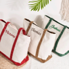 Picture of Personalized Canvas Tote Bag, Personalised tote bag, name tote bag, bridesmaid gift bag, embroidered with initials custom tote, Personalized Gift