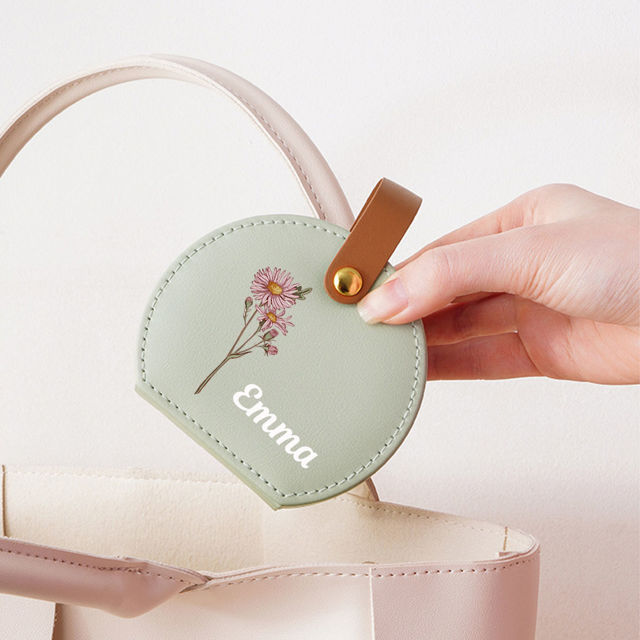 Picture of Personalised Name Jewelry Box for Bridesmaids, Personalized Travel Jewelry Box with Birth Month Flower - Mother's Day Gift