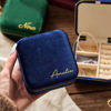 Picture of Custom Square Velvet Travel Jewelry Box - Personalized Small Travel case - Nice Bridesmaids Gift