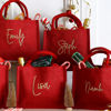 Picture of Personalized Embroidered Christmas Gift Bag - Personalised Jute Tote bag