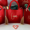 Picture of Personalized Embroidered Christmas Gift Bag - Personalised Jute Tote bag