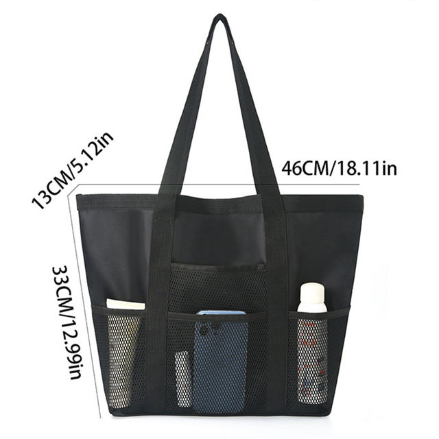 Picture of Personalized Embroidered Beach Bags - Custom Mesh Tote Bags - Custom Sand Proof Shoulder Bags