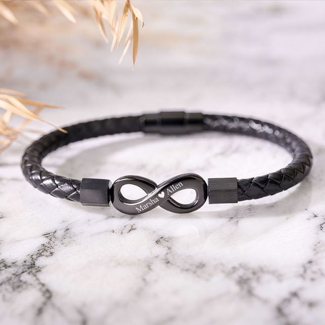 Picture of Personalized Name Infinity Bracelets - Nice Valentine's Day Gift for Him - Custom Stainless Steel Bracelet