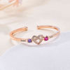 Picture of Custom Copper Bracelet with Birthstones and Names - Custom Engraved Cuff Bracelets - Valentine's Day Gift Her
