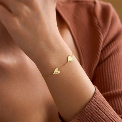 Picture of Custom Heart Bracelet with Names - Personalized Engraved Name Bracelets - Nice Valentines' Day Gift for Her