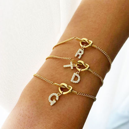 Picture of Custom Stainless steel DIY Bracelet with Letters - Personalized Knot Bracelet -  Custom Jewelry - Gift for Her