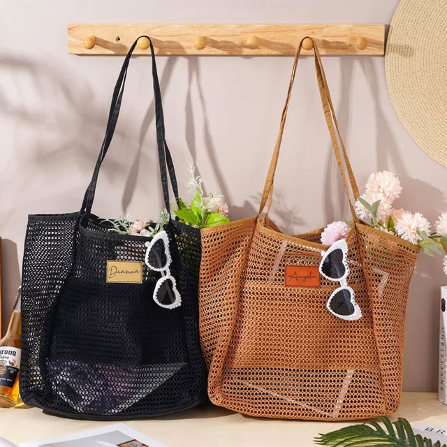 Picture of Personalized Beach Bags - Custom Mesh Beach Bags - Personalized Beach Tote Bags