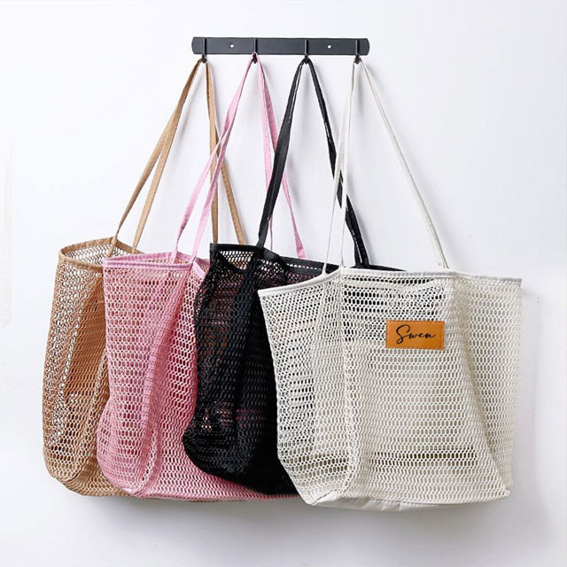 Picture of Personalized Beach Bags - Custom Mesh Beach Bags - Personalized Beach Tote Bags