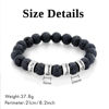 Picture of Custom Men's Lava Beads Bracelet for Papa - Engraved Kids Names Bracelet for Dad