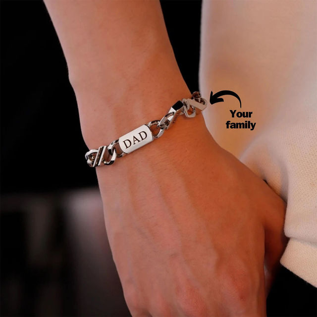 Picture of Custom Unisex Stainless Steel Bracelets - Engraved Bracelet for Father's Day Or Mother's Day