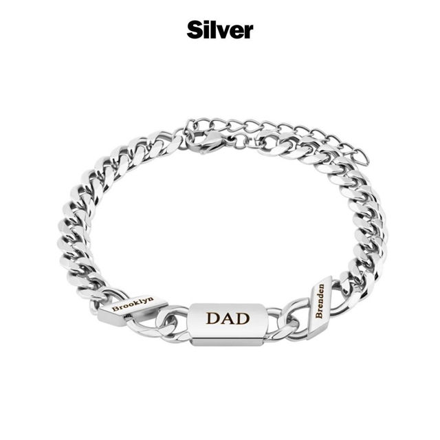 Picture of Custom Unisex Stainless Steel Bracelets - Engraved Bracelet for Father's Day Or Mother's Day