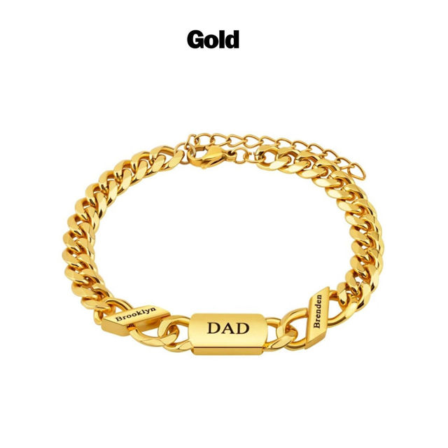 Picture of Custom Unisex Stainless Steel Bracelets - Engraved Bracelet for Father's Day Or Mother's Day