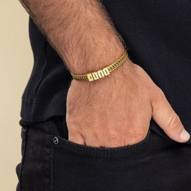 Picture of Father's Day Gift - Custom Stainless Steel Bracelet with Engraved Kids Names